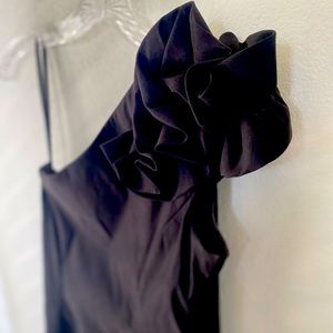 Little black one shoulder dress by S.L. Fashions. Size 8.
